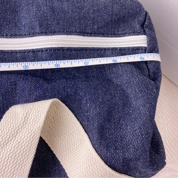 Denim GYM Bag Will Workout for Cupcakes FabFitFun WorkOut Duffle - Picture 4 of 8